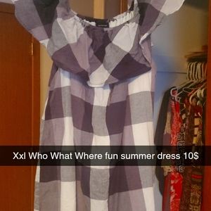 Dress checked, and off the shoulders